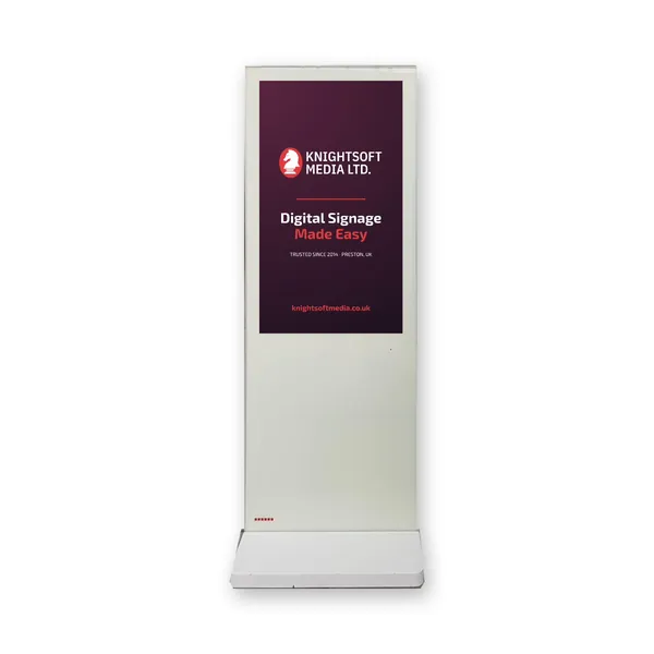 White floor-standing digital poster